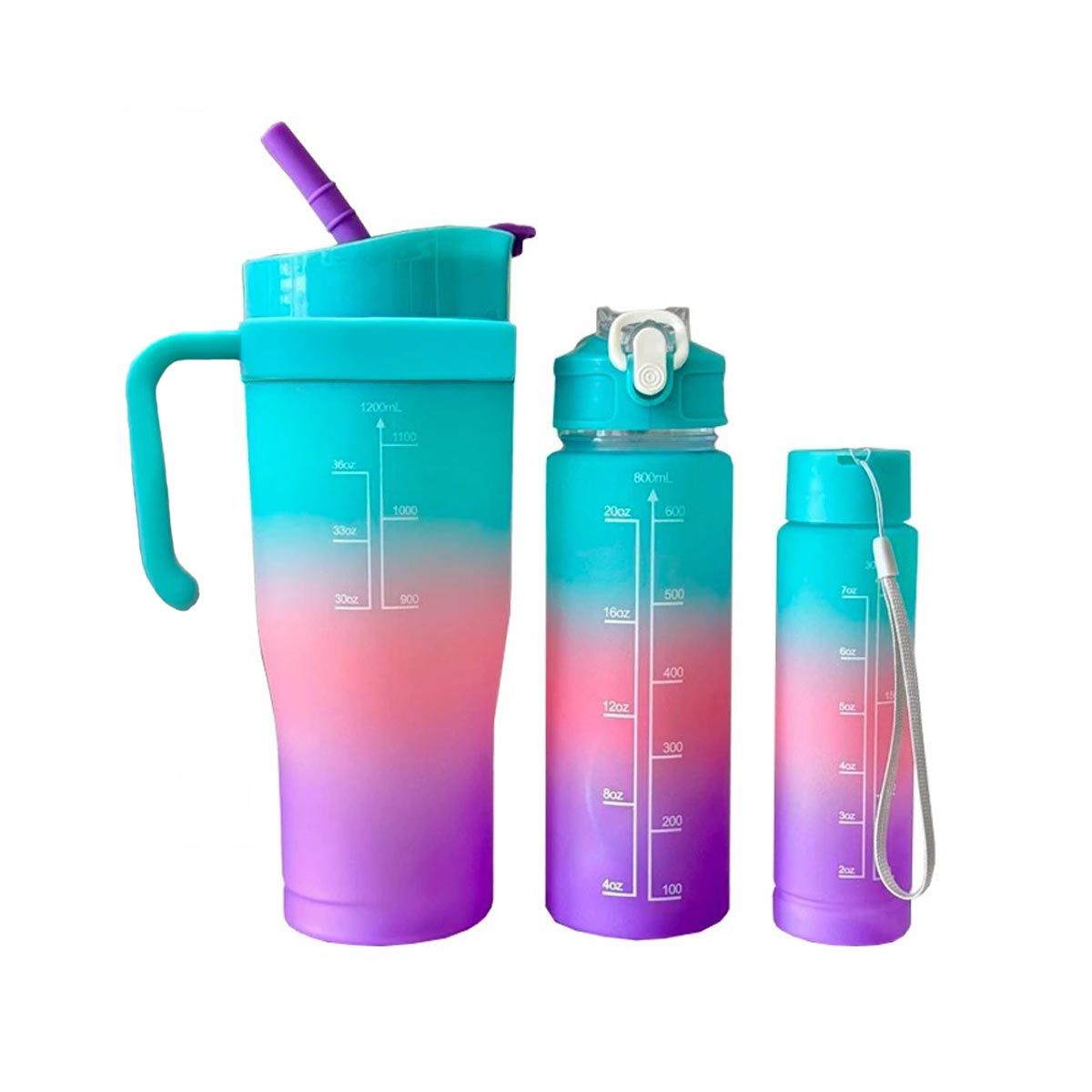 GENERICO - Tomatodo de Diferentes Tamaños Celeste Y+Regalo Stickers