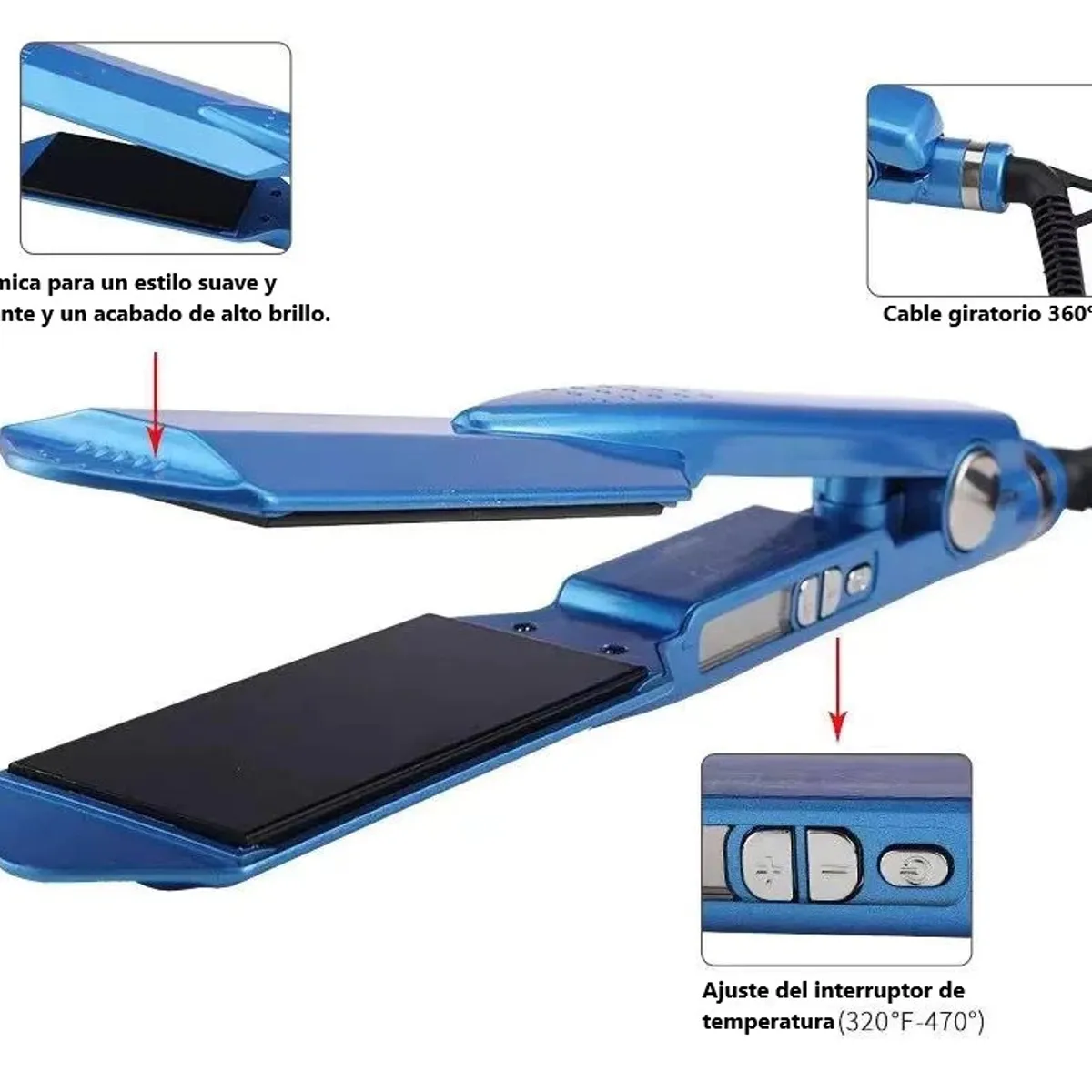 GENERICO - Plancha De Cabello de Cerámica - 5cm grosor
