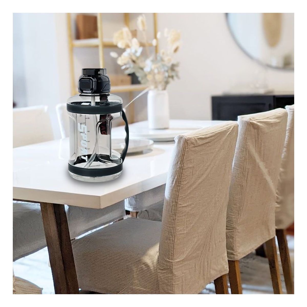 GENERICO - Pack4 Bidon de Agua para Estudiar Negro