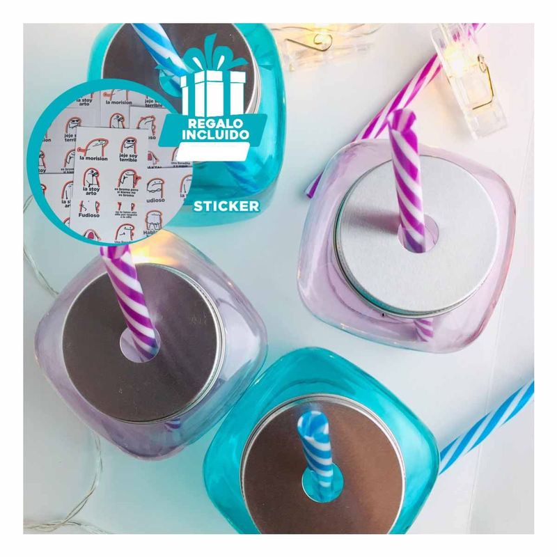 GENERICO - Pack12 Botella Practica para Picnic Azul Y+Regalo Stickers