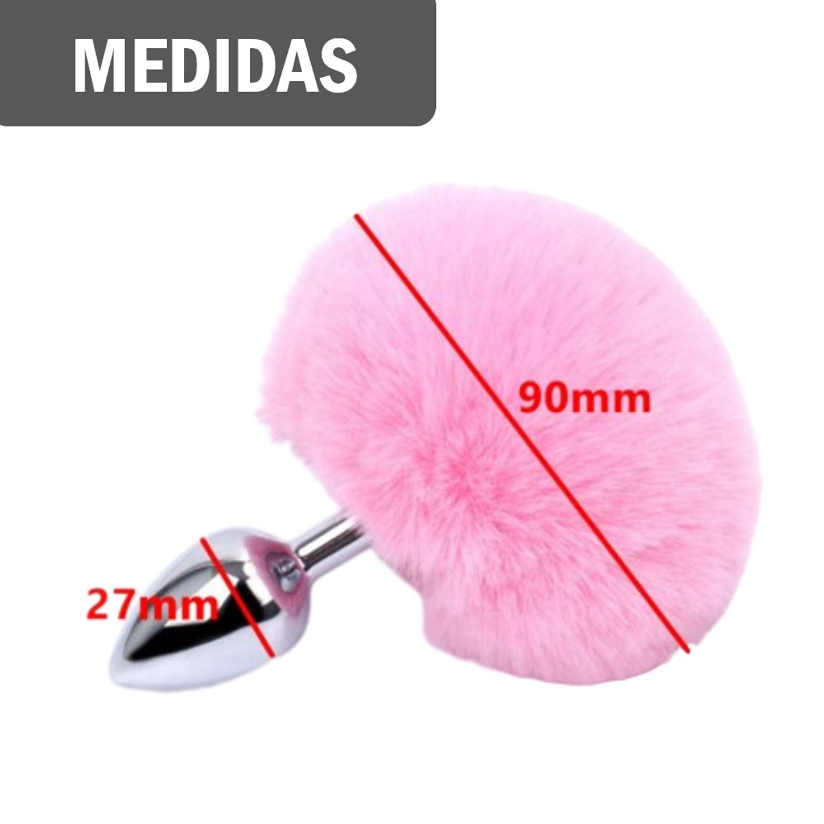 GENERICO - Plug cola de Conejo 7.2 x 2.8cm