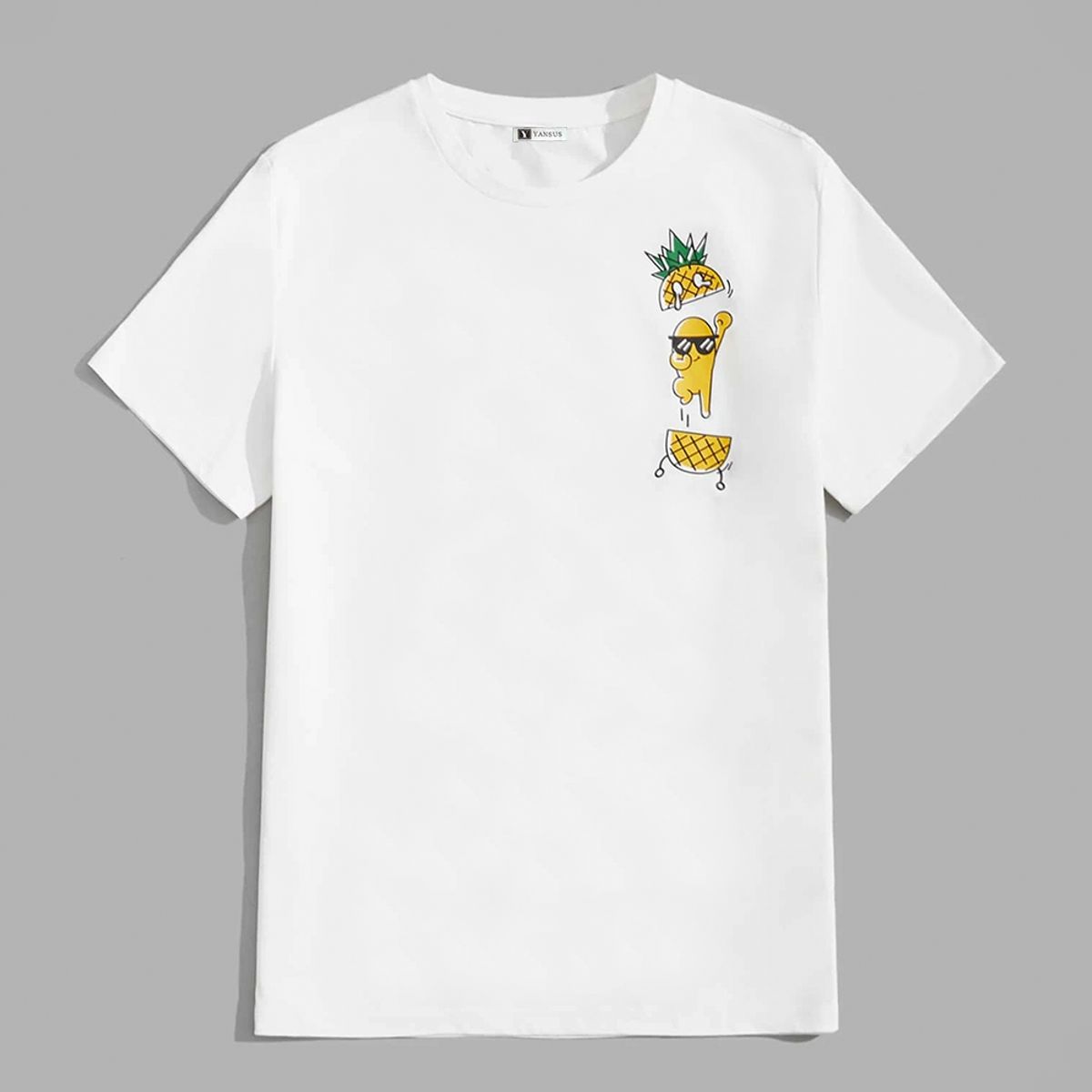 YANSUS - Polo Hombre Yansus Blanco Estampado Piña