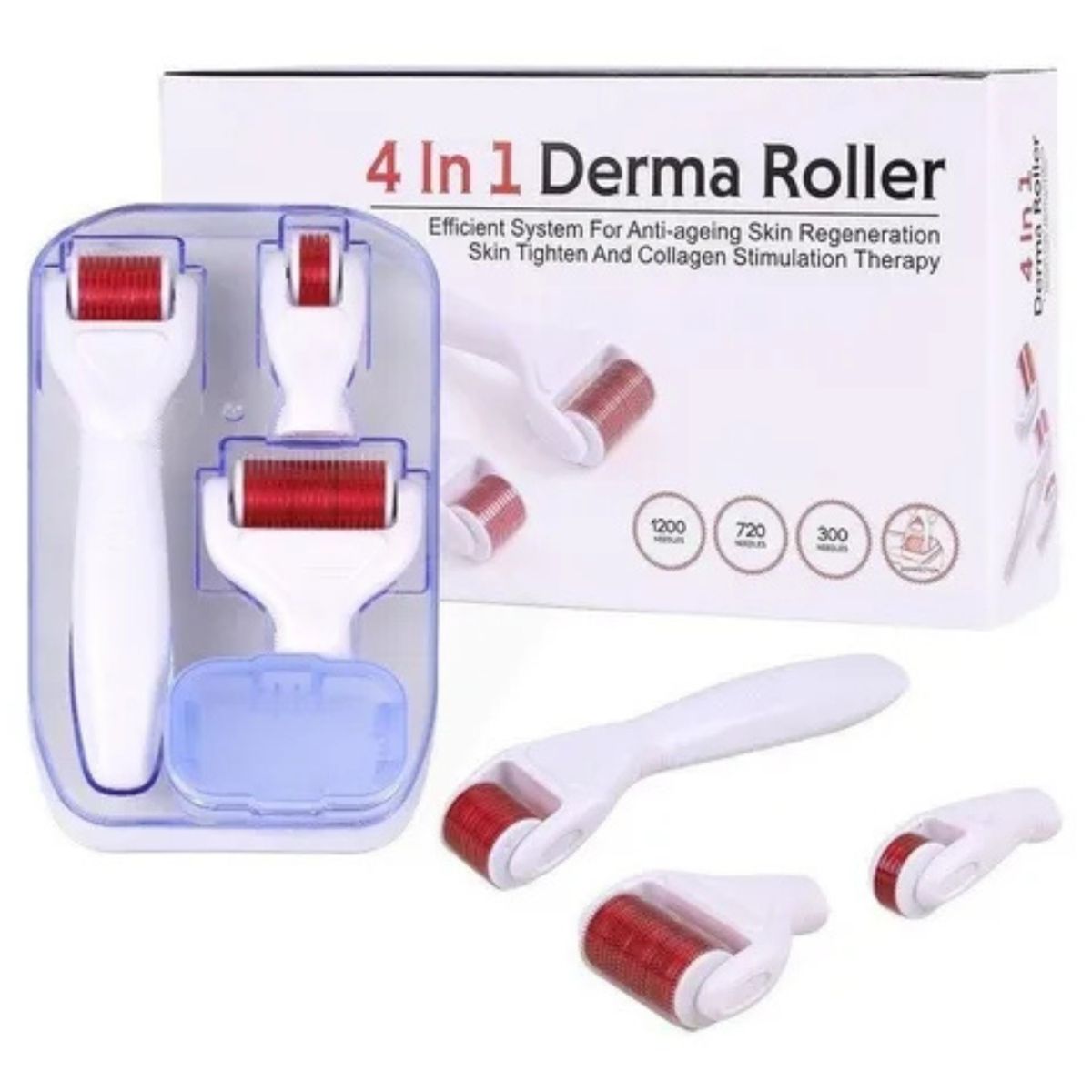 OEM - Derma Roller 4 en 1 Micro Abujas    Renovación Celular Piel Cabello