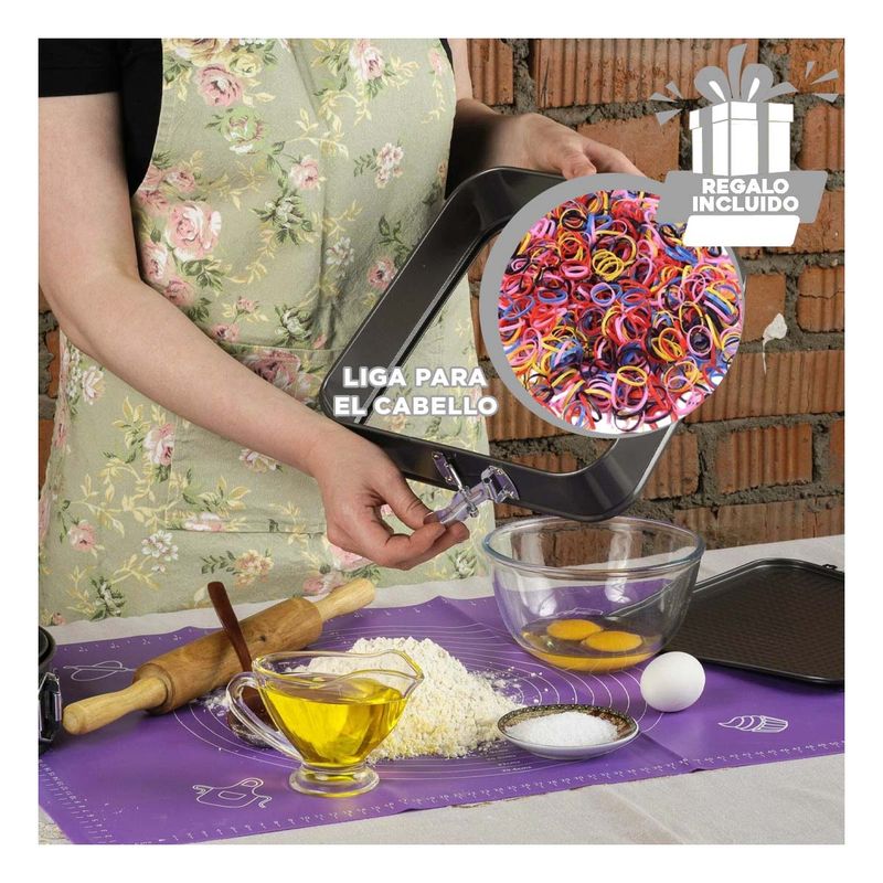 GENERICO - Juego para Reposteria de Cocina Plateado Y+Ligas de Regalo