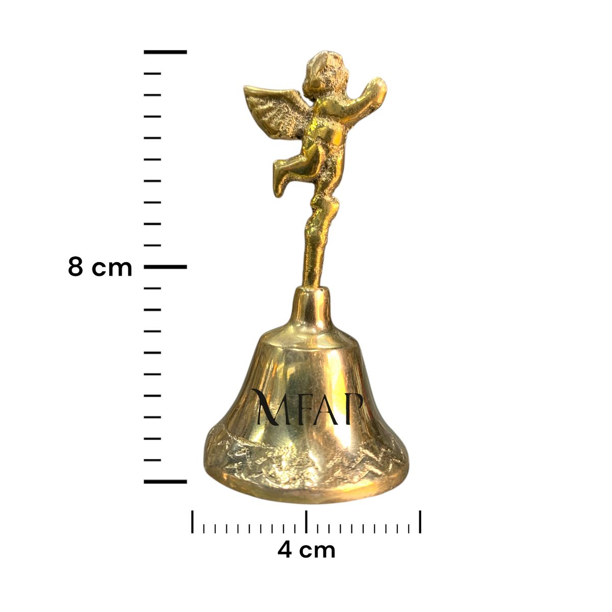 MFAP BRONCERIA Y ANTIGUEDADES - Campanita Arcangel en bronce fundido 8 cm