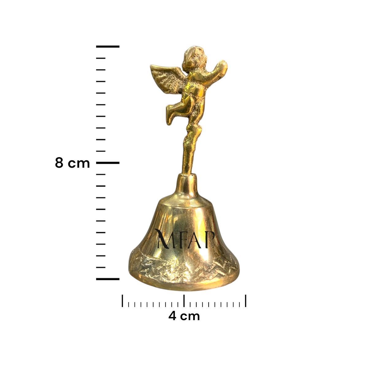 MFAP BRONCERIA Y ANTIGUEDADES - Campanita Arcangel en bronce fundido 8 cm