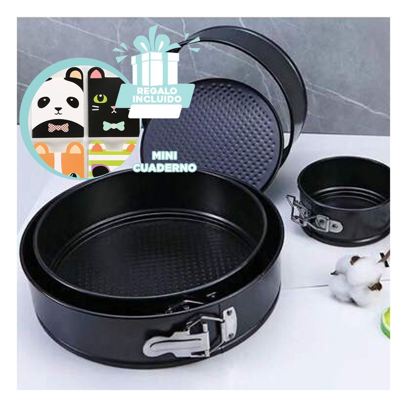GENERICO - Moldes Circulares para Tortas Plateado Y+Regalo Agendita