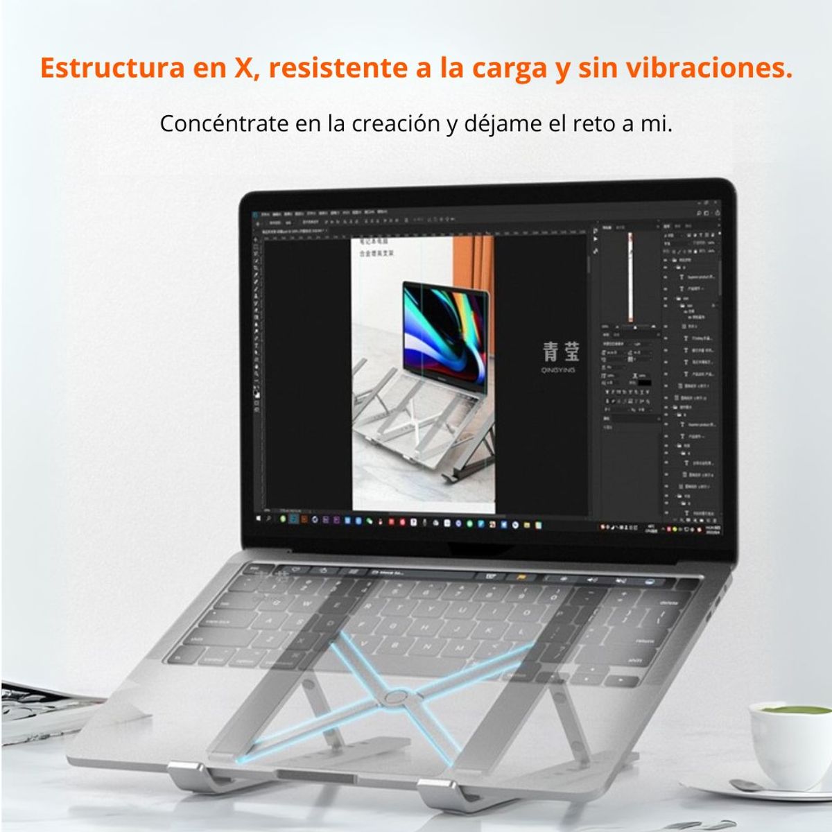 GENERICO - Soporte Plegable de Aluminio para Laptop Tablet y iPad Antideslizante