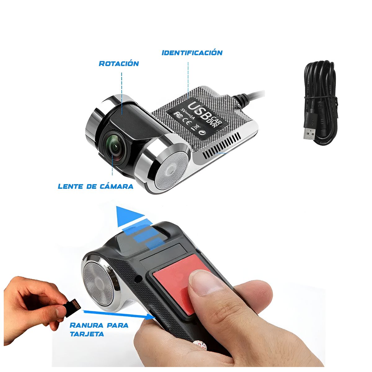 GENERICO - Camara delantera dvr dash cam para auto soporta tarjeta sd