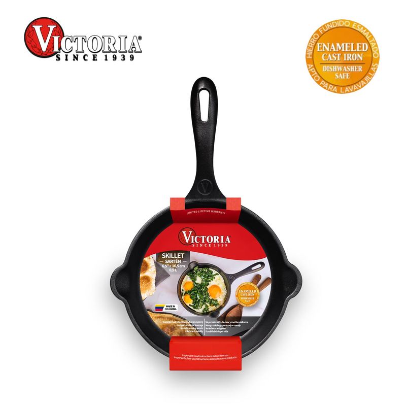 VICTORIA - Sartén N° 16.5 de Hierro Fundido Esmaltado