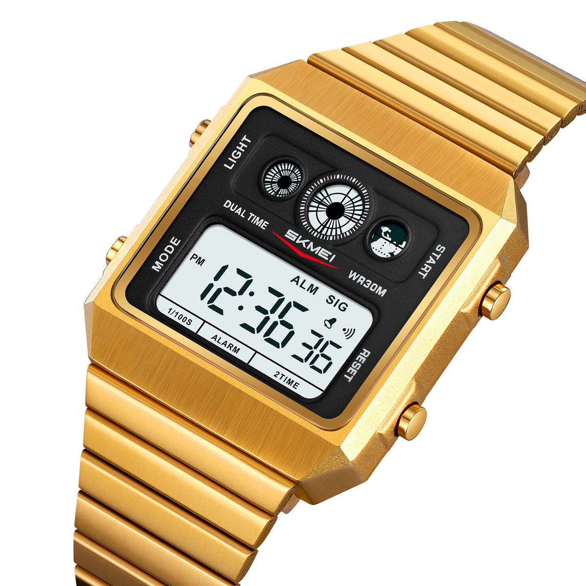 SKMEI - Reloj Skmei 2450 Plateado y Dorado Unisex Digital