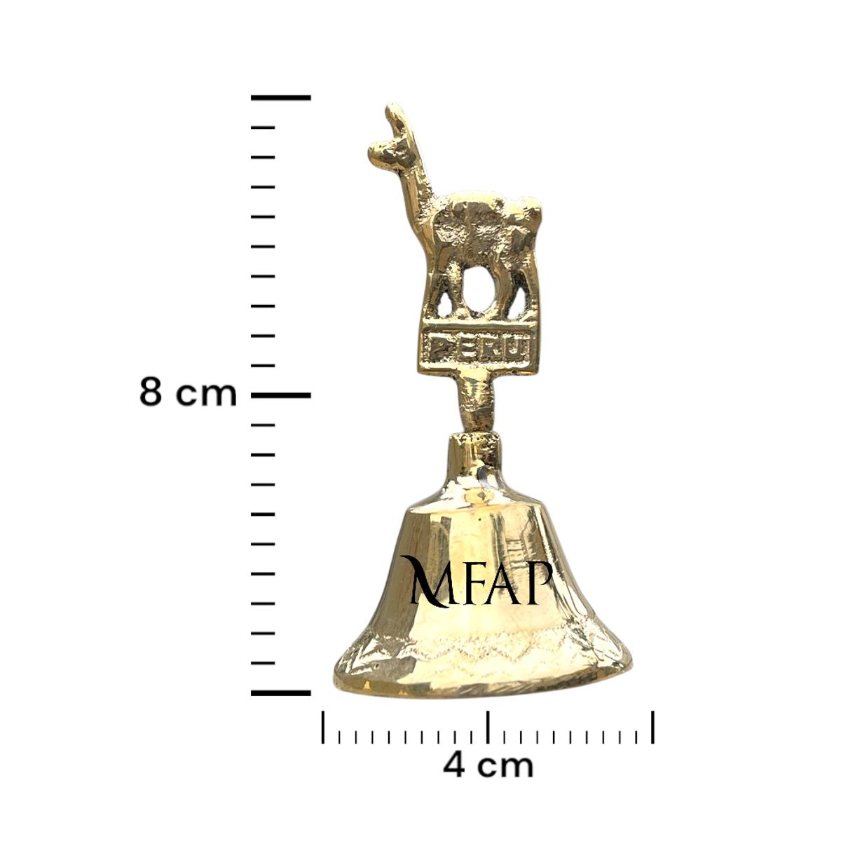 MFAP BRONCERIA Y ANTIGUEDADES - Campana en bronce fundido 8 cm - Llama