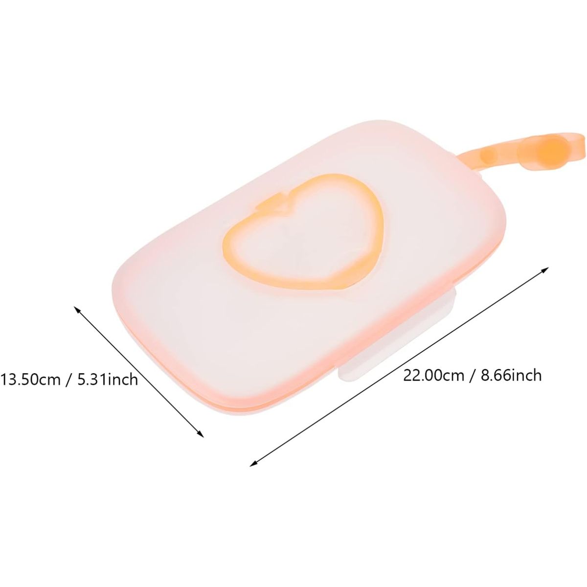 GENERICO - PORTA PAÑITOS HUMEDOS ESTUCHE CORAZÓN - NARANJA