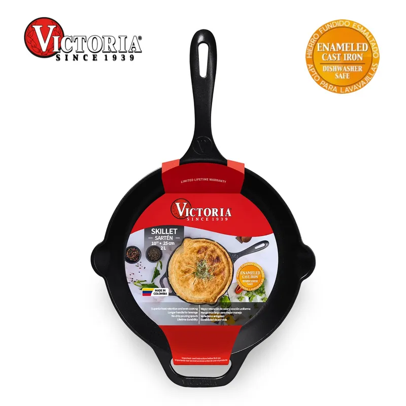 VICTORIA - Sartén N° 25 de Hierro Fundido Esmaltado