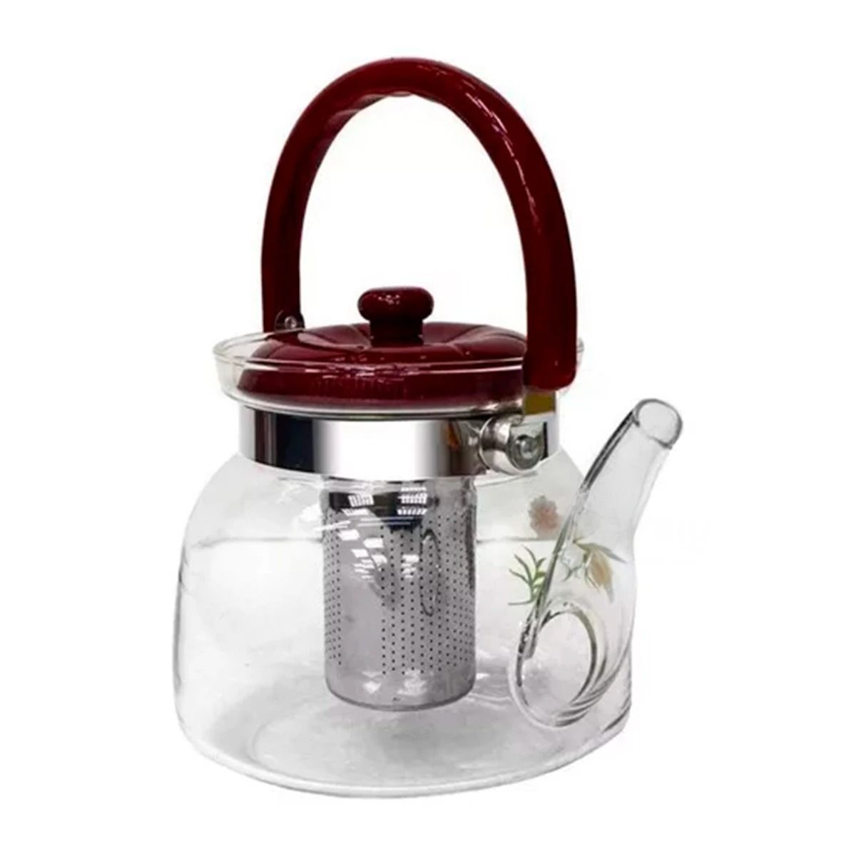 GENERICO - Jarra Diseño de Tetera con Filtrador de 1400ml Guinda