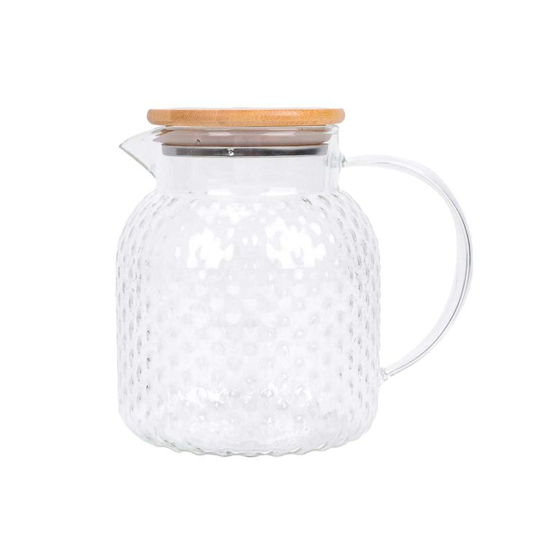 GENERICO - Jarra de Vidrio y Tapa de Madera en Transparente