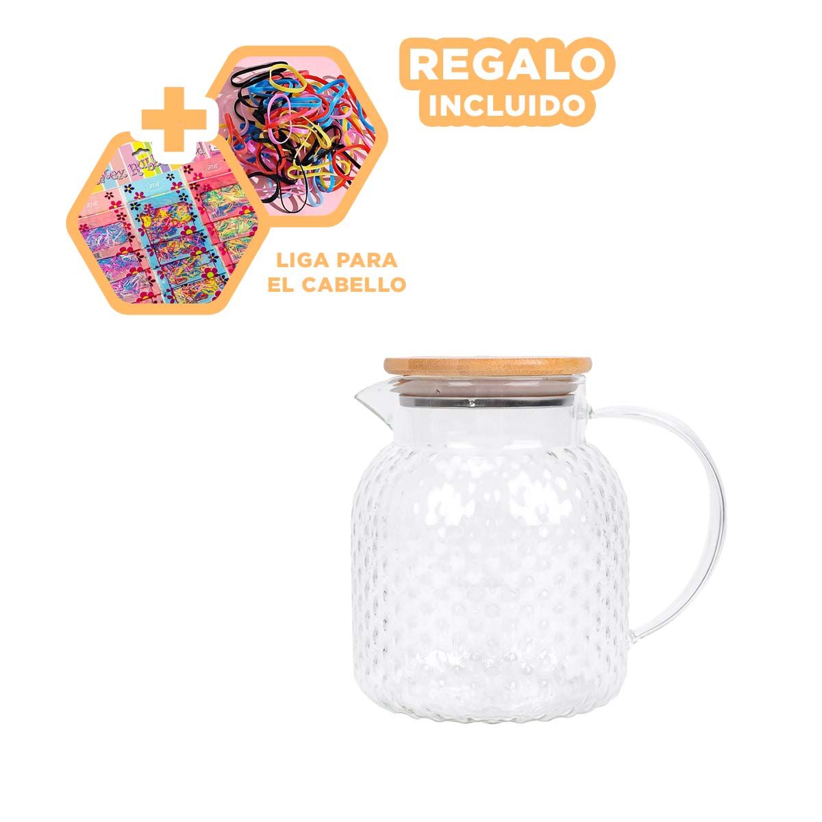 GENERICO - Recipiente de Cristal en Transparente Y+Ligas de Regalo