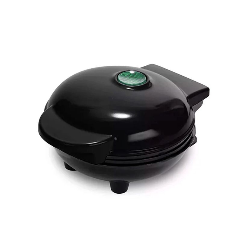 GENERICO - Mini Waflera Forma Circular Moderno en Diseño Negro