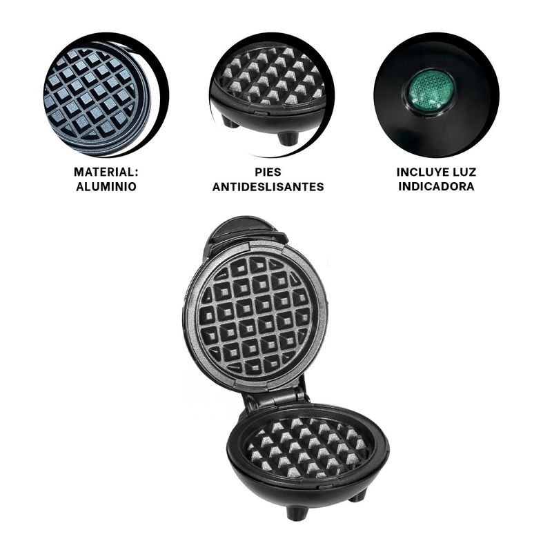 GENERICO - Pack2 Waflera Moderna y Ligera Negro Y+Ligas de Regalo