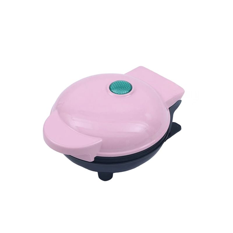 GENERICO - Mini Waflera Forma Circular Moderno en Diseño Rosado