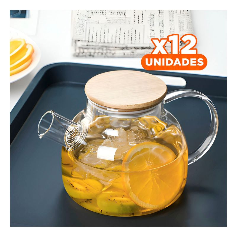 RYBIU IMPORT - Pack12 Recipiente Elegante 1L Transparente Y+Regalo Stickers