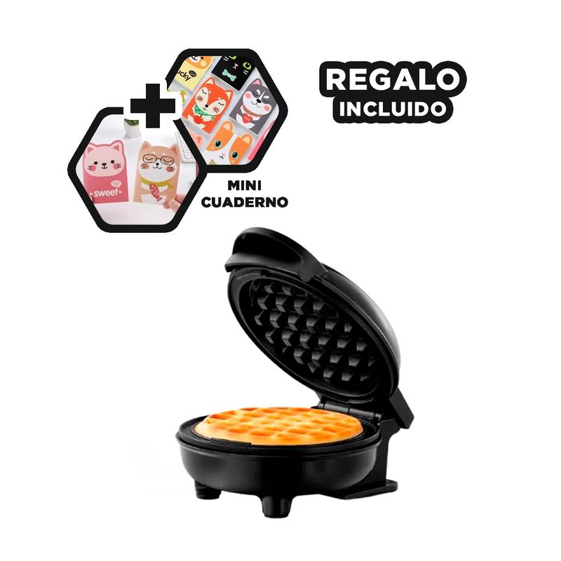 GENERICO - Mini Waflera Cocina en Color Negro Y+Regalo Agendita