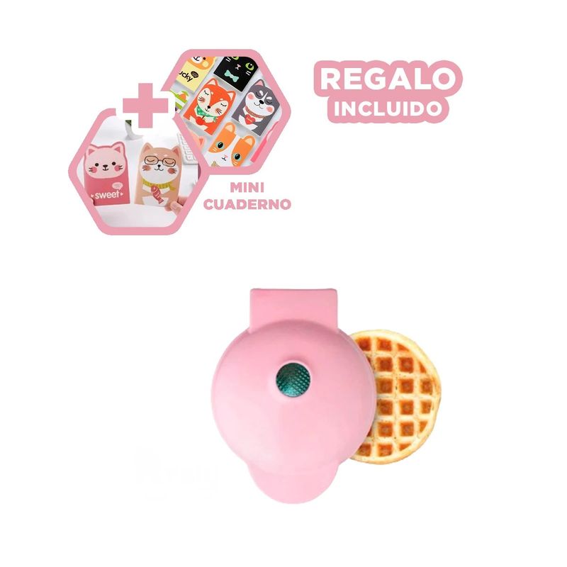 GENERICO - Mini Waflera Cocina en Color Rosado Y+Regalo Agendita