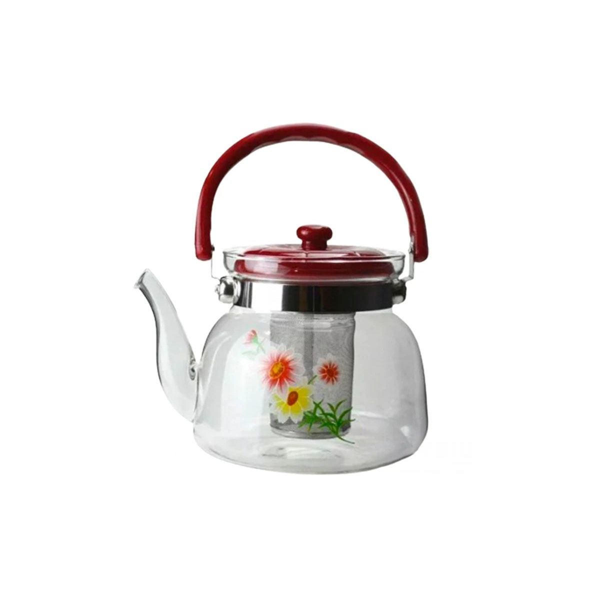 GENERICO - Jarra Diseño de Tetera con Filtrador de 1400ml Guinda