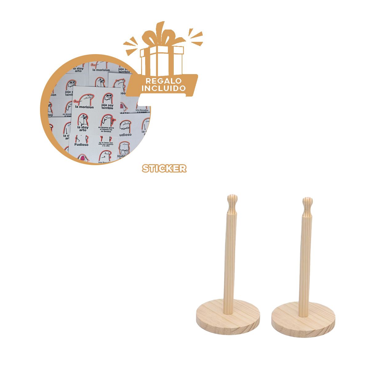 GENERICO - Porta Toalla con Cabecita Larga de 1 Palo Y+Regalo Stickers