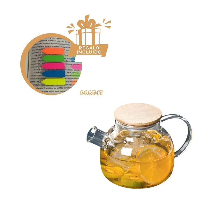 GENERICO - Hervidor Resistente al Calor de 1000ml Y+Post-it Adhesivos