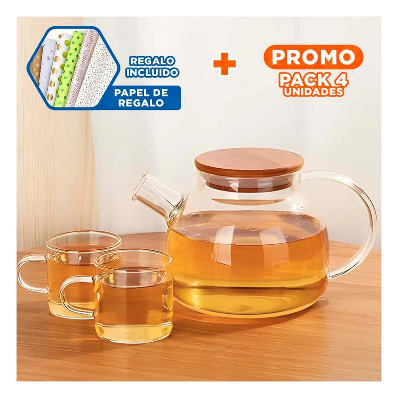 RYBIU IMPORT - Pack4 Envase con Filtro en el Pico de 1L Y+Papel de Regalo