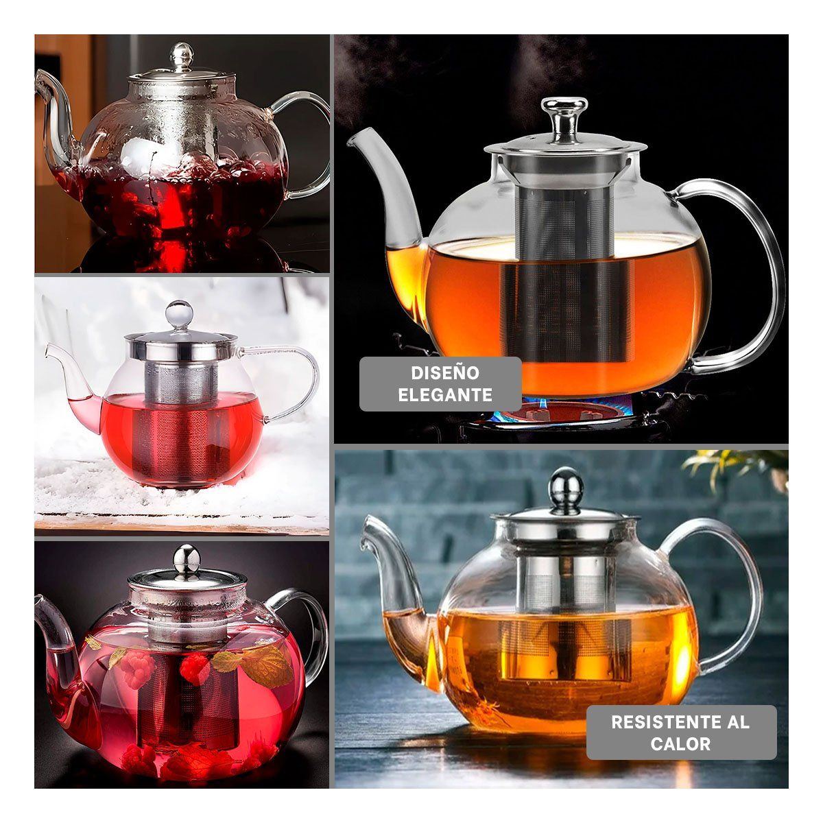 RYBIU IMPORT - Pack4 Infusor Estilo Practico de 900ml Y+Papel de Regalo