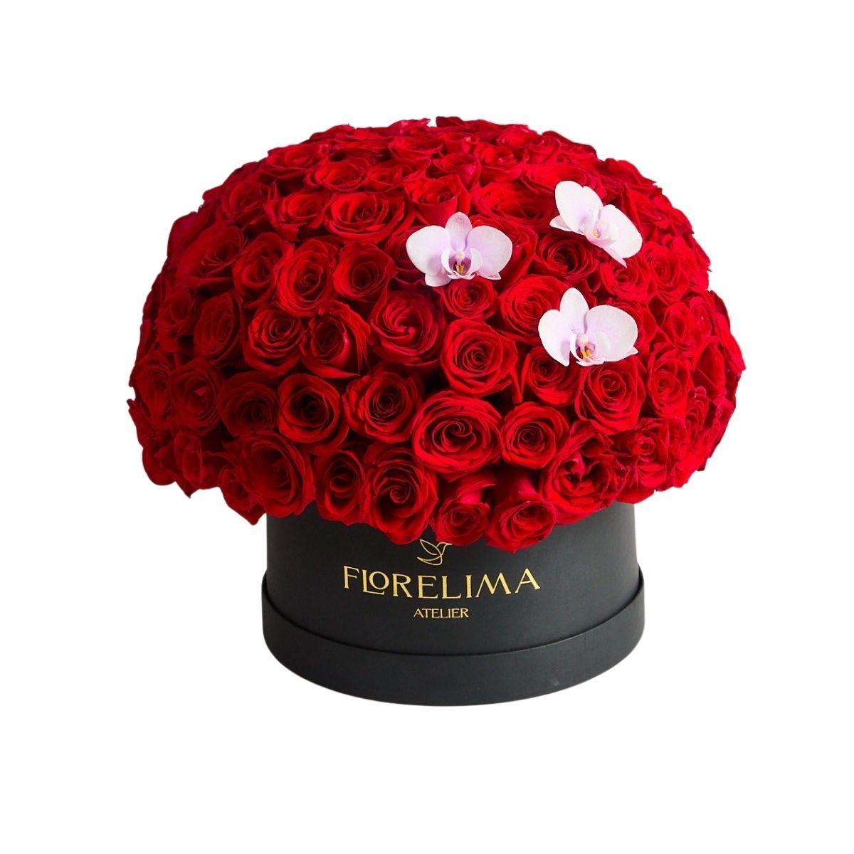 GENERICO - Box Pasión Suprema – 150 Rosas Rojas y 3 Orquídeas