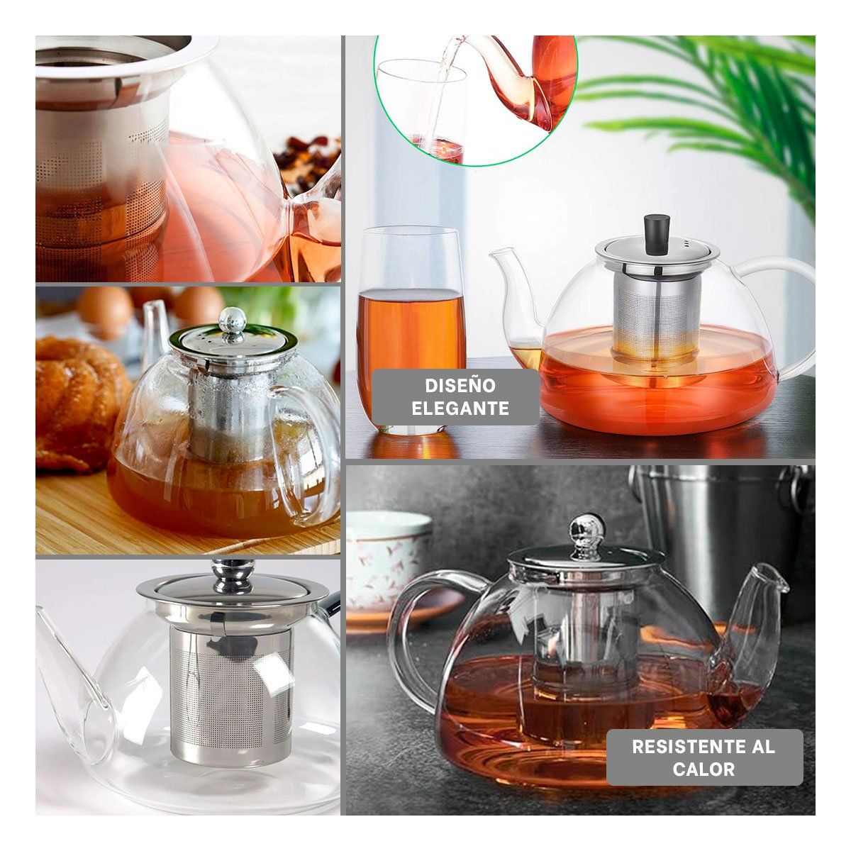 RYBIU IMPORT - Tetera de Infusion con Tapa de Acero 1000ml F062B