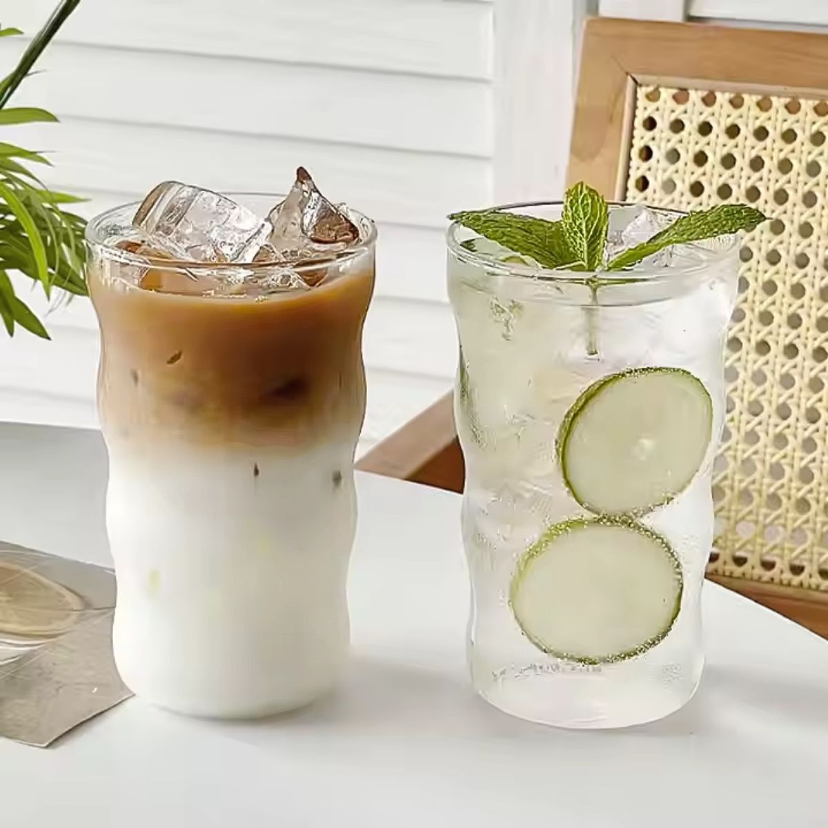 HOGARMAS - Set de 4 Vasos CURVY de 450 ml