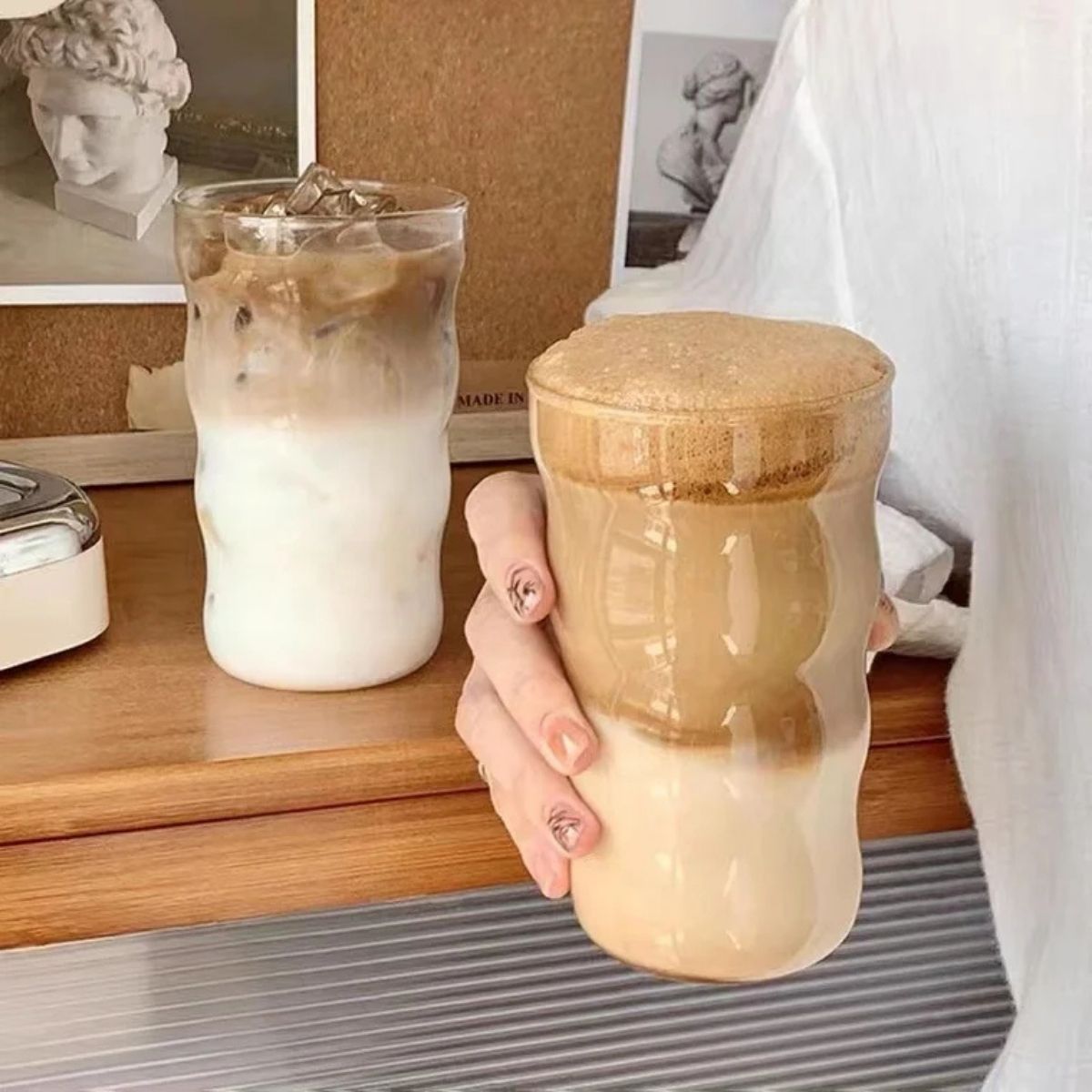 HOGARMAS - Set de 4 Vasos CURVY de 450 ml