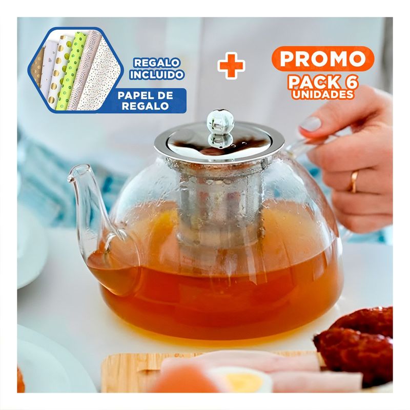 RYBIU IMPORT - Pack6 Infusor Portatil de 1000ml F062B Y+Papel de Regalo