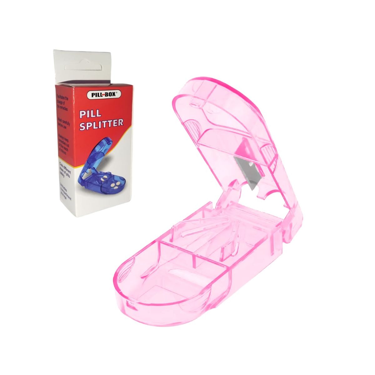 GENERICO - Cortador De Pastillas Portátil Pastillero 2 en 1 en caja