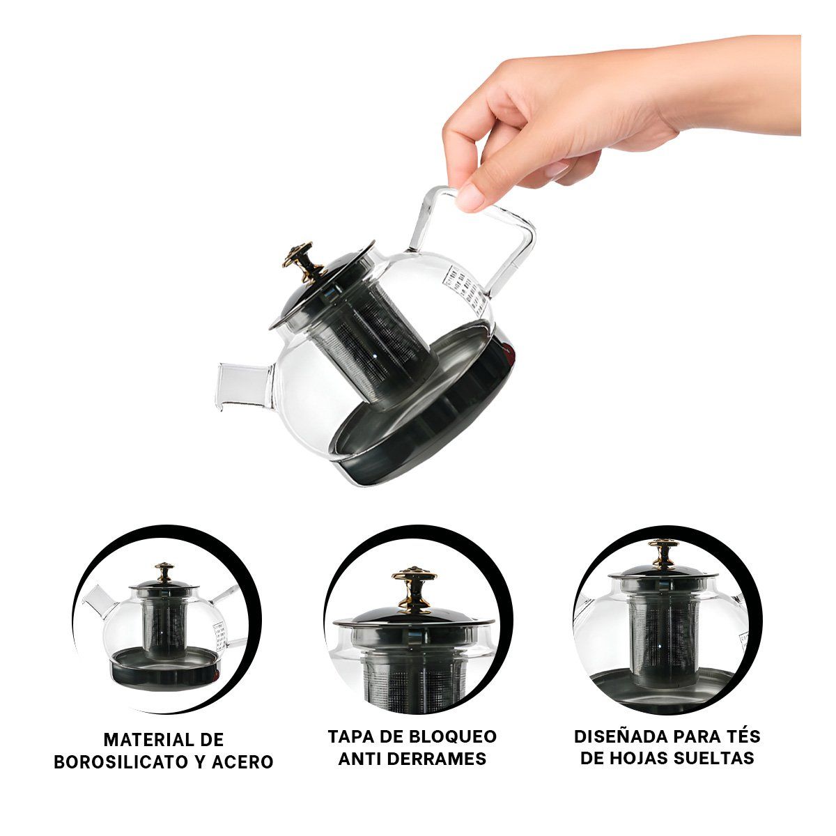 RYBIU IMPORT - Pack6 Infusor Funcional de 1000ml E262E Transparente