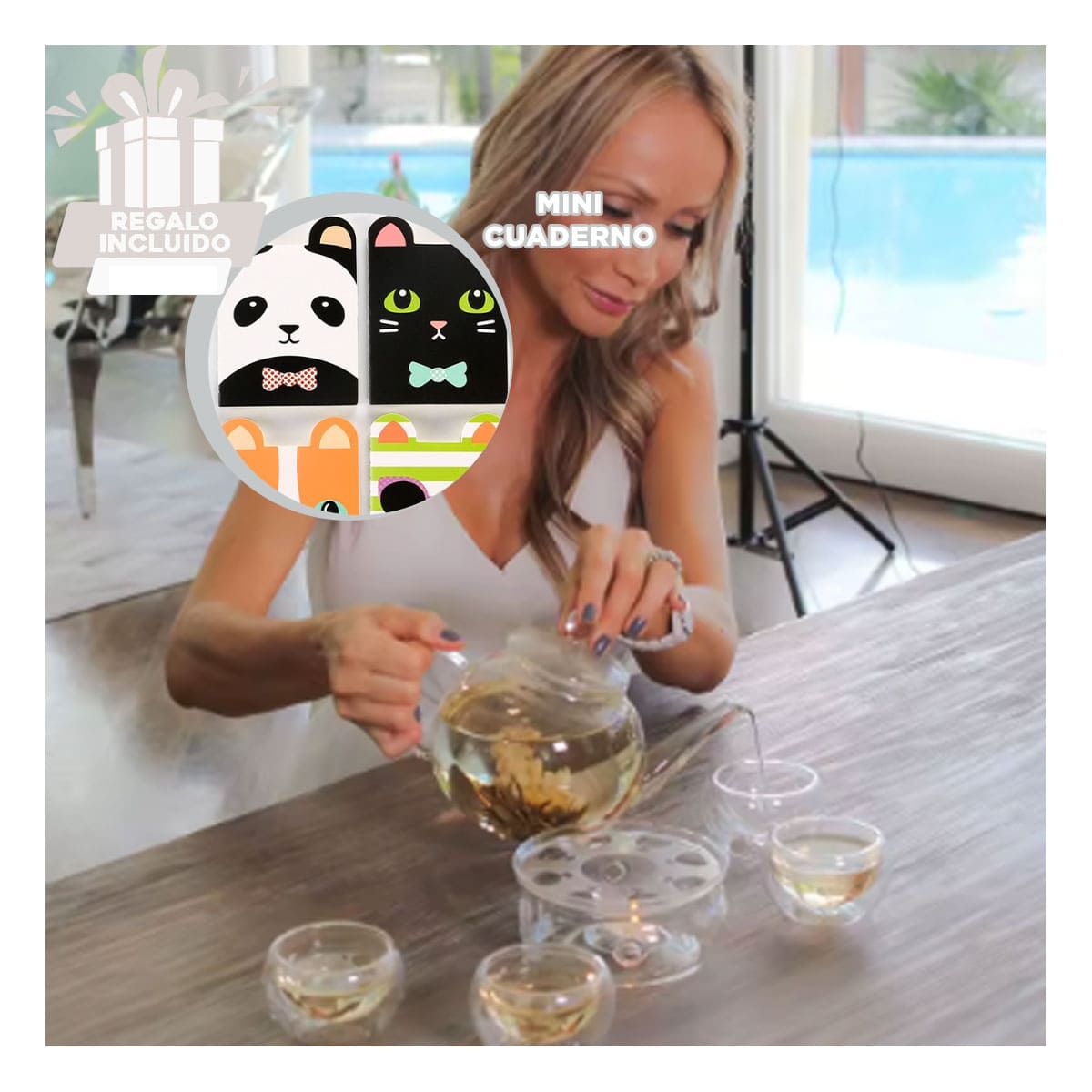 GENERICO - Base para Tetera en Transparente Y+Regalo Agendita