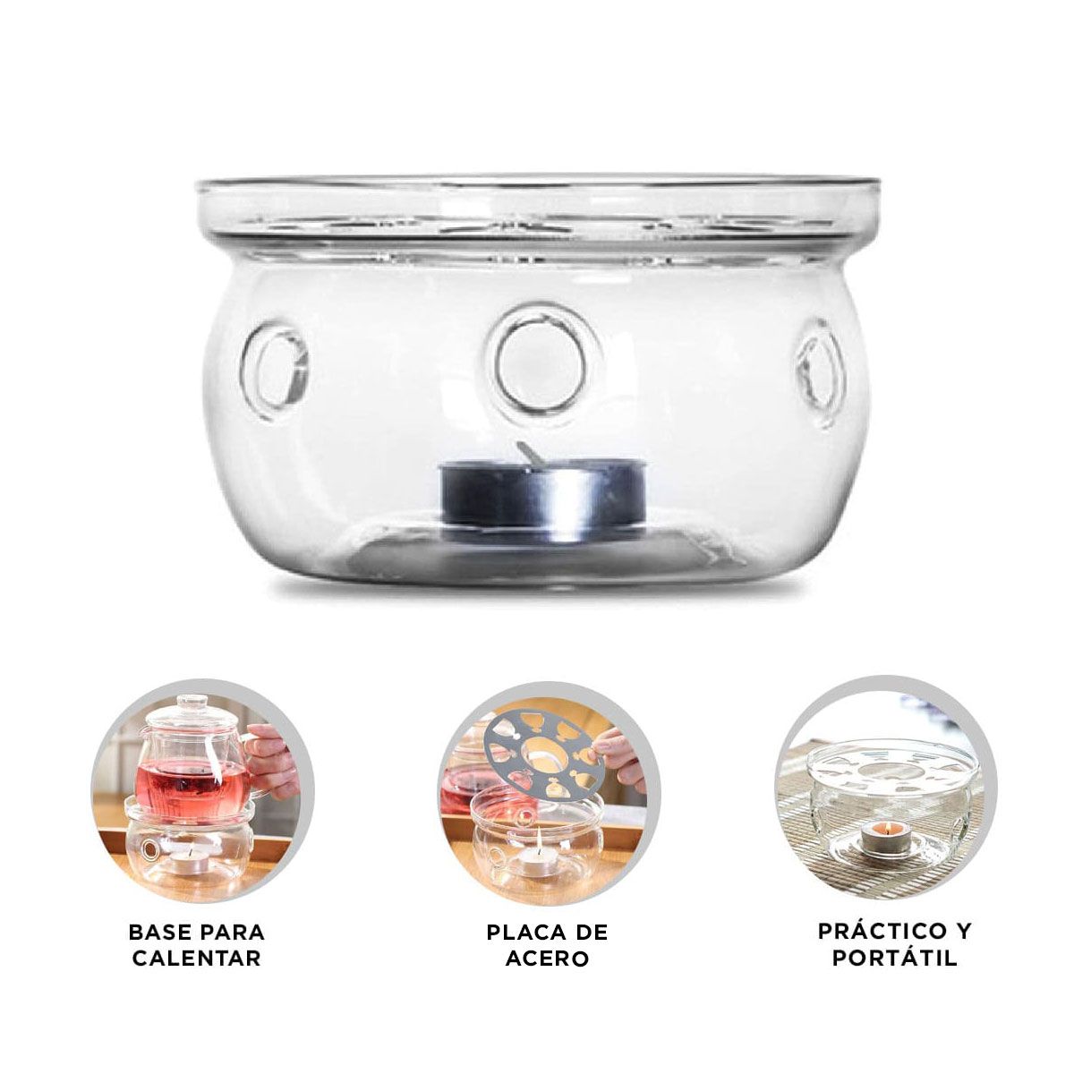 GENERICO - Pack2 Base para Tetera en Transparente Y+Regalo Agendita