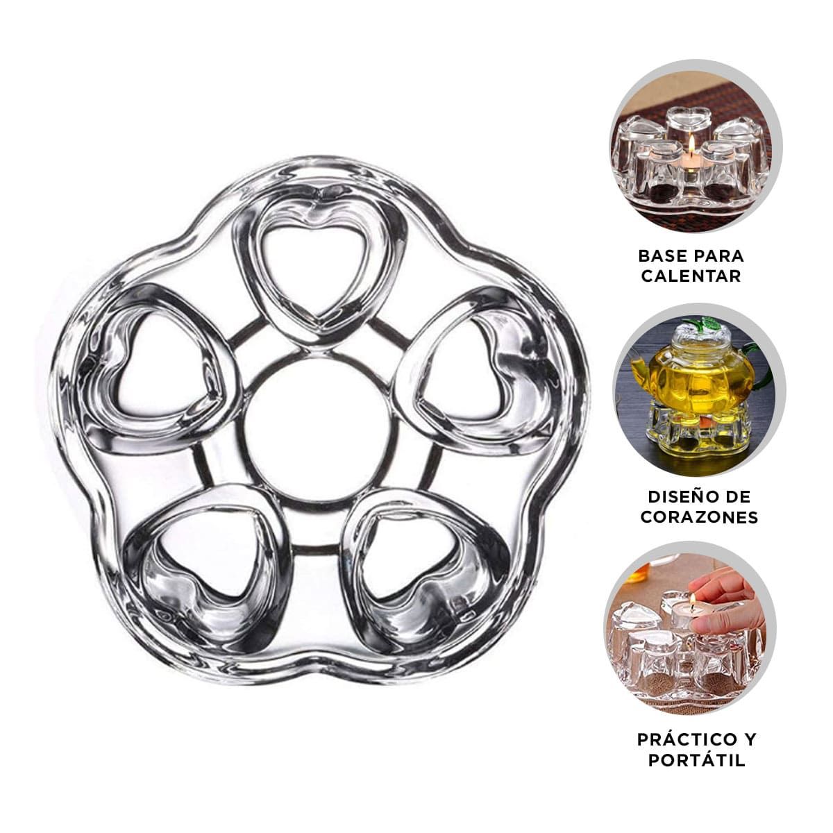 GENERICO - Pack2 Base para Tetera en Transparente Y+Regalo Agendita