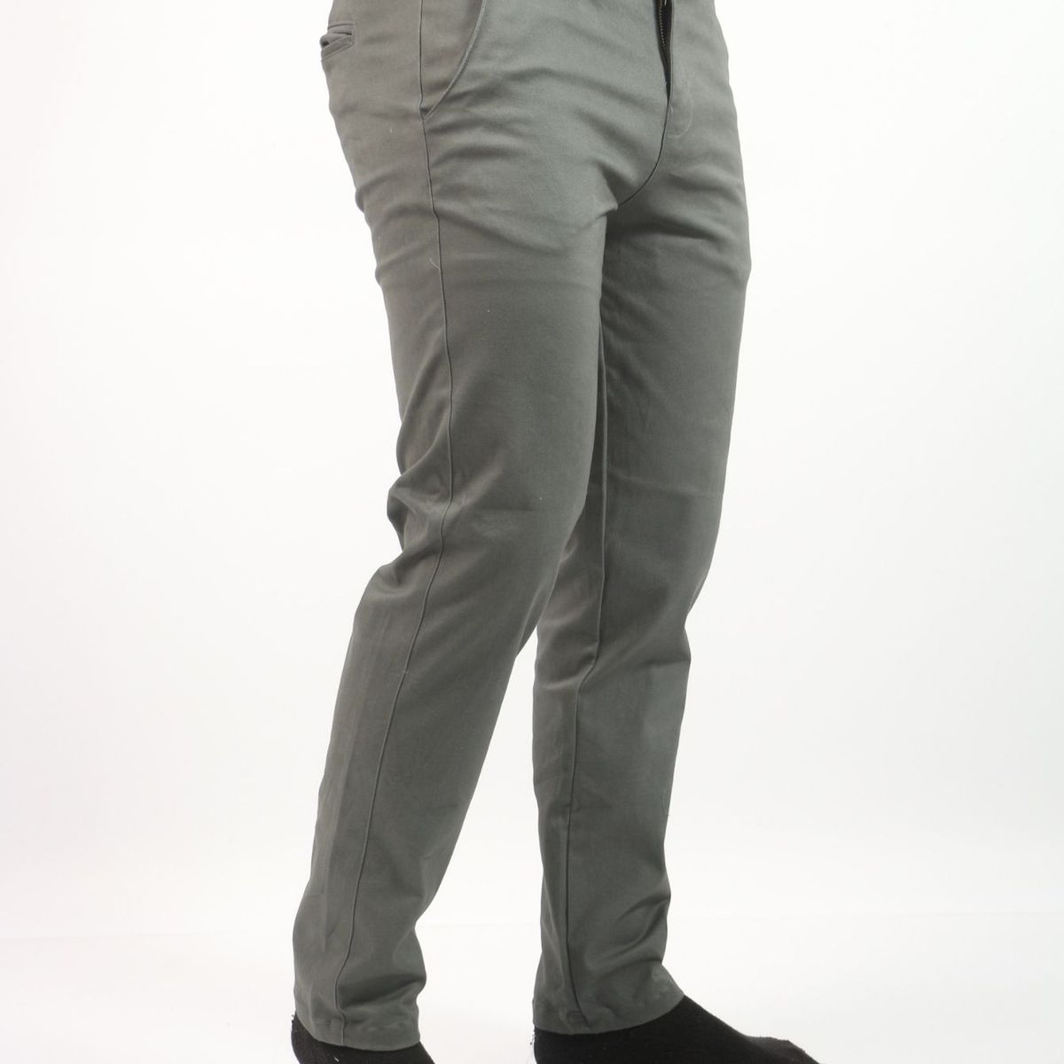 J JERAOUS - PANTALOM JERAOUS DRILL RECTO STRECH SMITH Verde Cemento