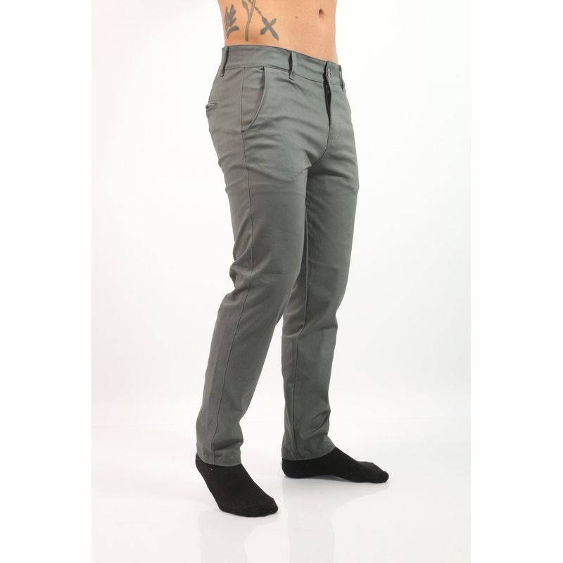 J JERAOUS - PANTALOM JERAOUS DRILL RECTO STRECH SMITH Verde Cemento