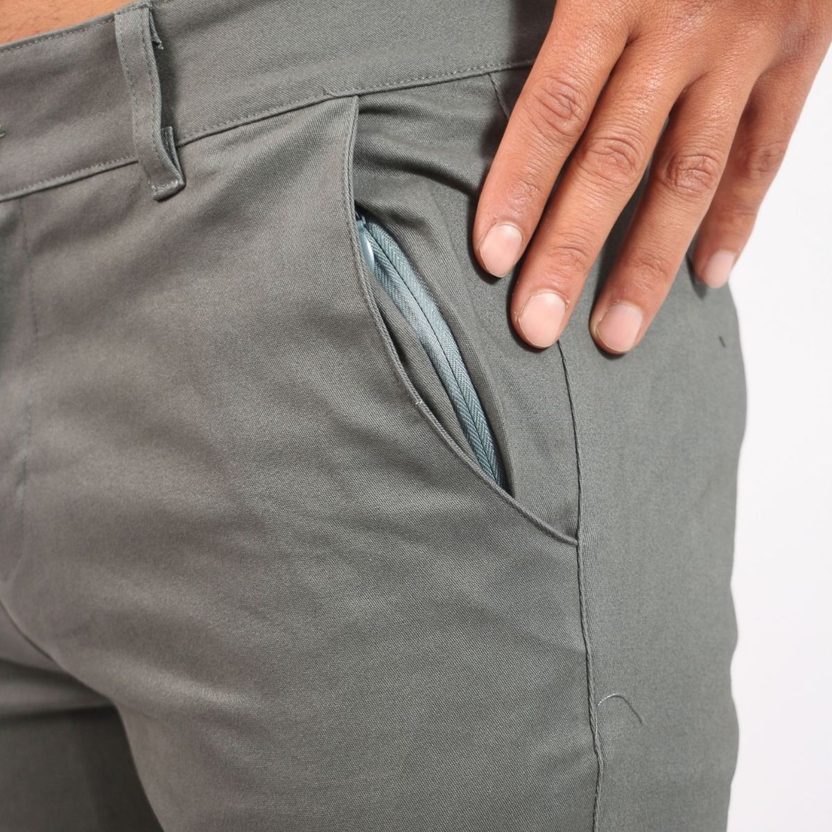 J JERAOUS - PANTALOM JERAOUS DRILL RECTO STRECH SMITH Verde Cemento