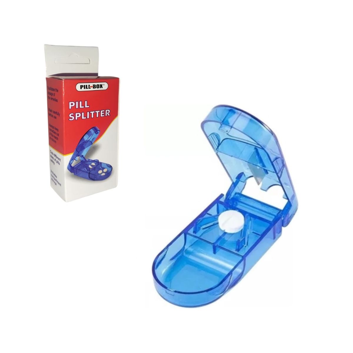 GENERICO - Cortador De Pastillas Portátil Pastillero 2 en 1 en caja