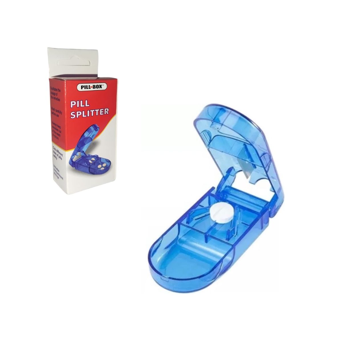 GENERICO - Cortador De Pastillas Portátil Pastillero 2 en 1 en caja