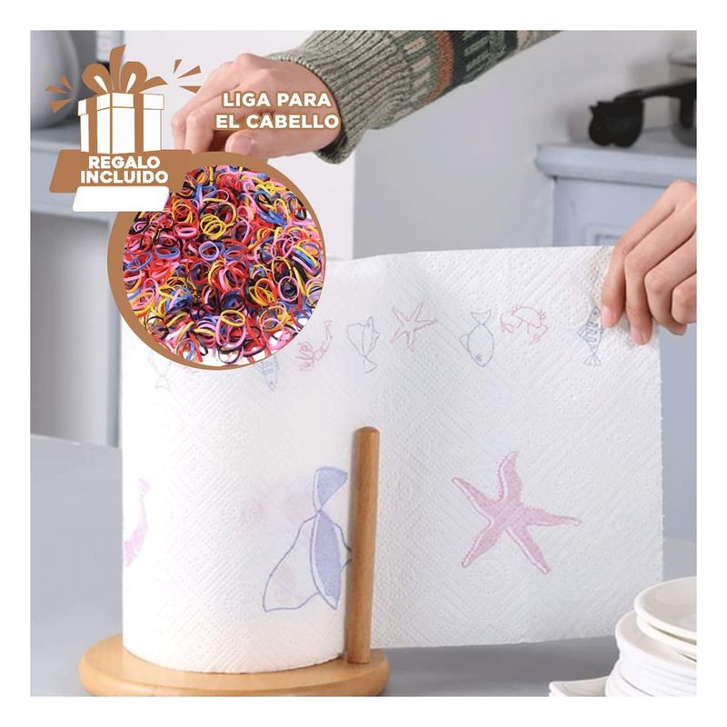 GENERICO - Pack4 Porta Toalla con Cabecita de 2 Palos Y+Ligas de Regalo