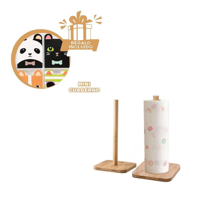 GENERICO - Porta Servilletas de Madera de Un Palo Y+Regalo Agendita