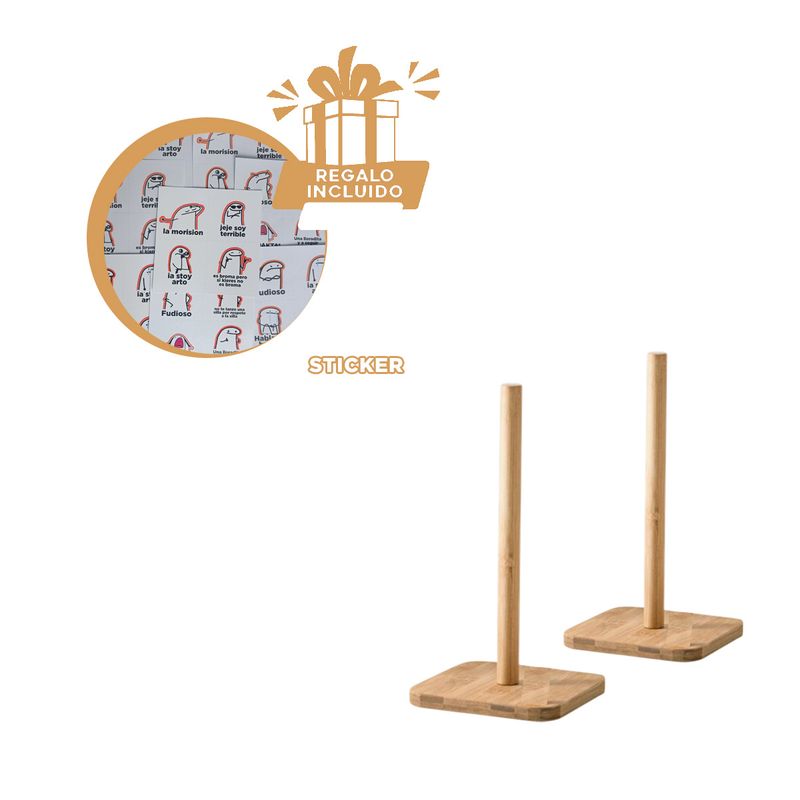 GENERICO - Porta Toalla de Madera de 1 Palo Y+Regalo Stickers
